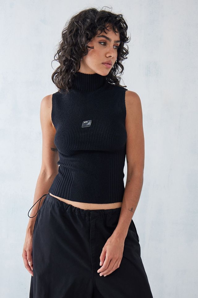 iets frans... Sleeveless Roll Neck Knitted Top #1