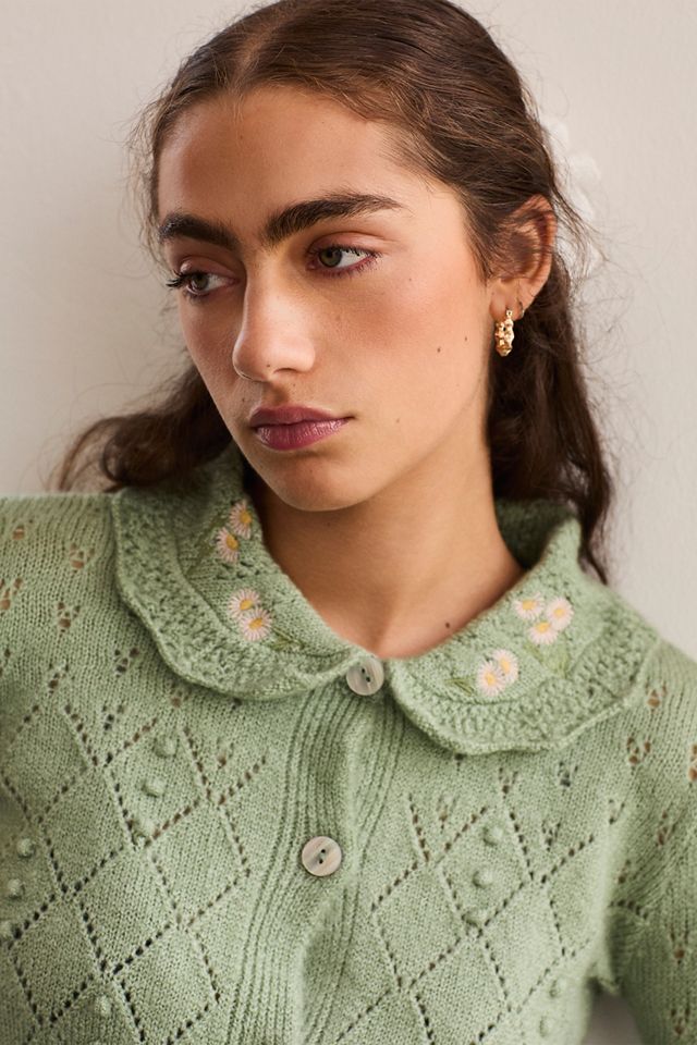 Kimchi Blue Embroidered Collar Cardigan #1