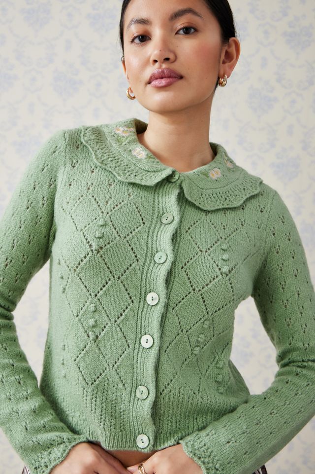 Kimchi Blue Embroidered Collar Cardigan #3