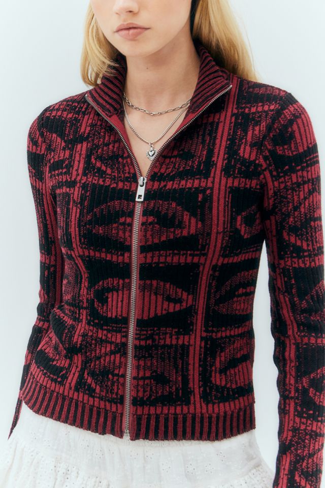 UO Grunge Jacquard Zip-Through Track Jacket #3