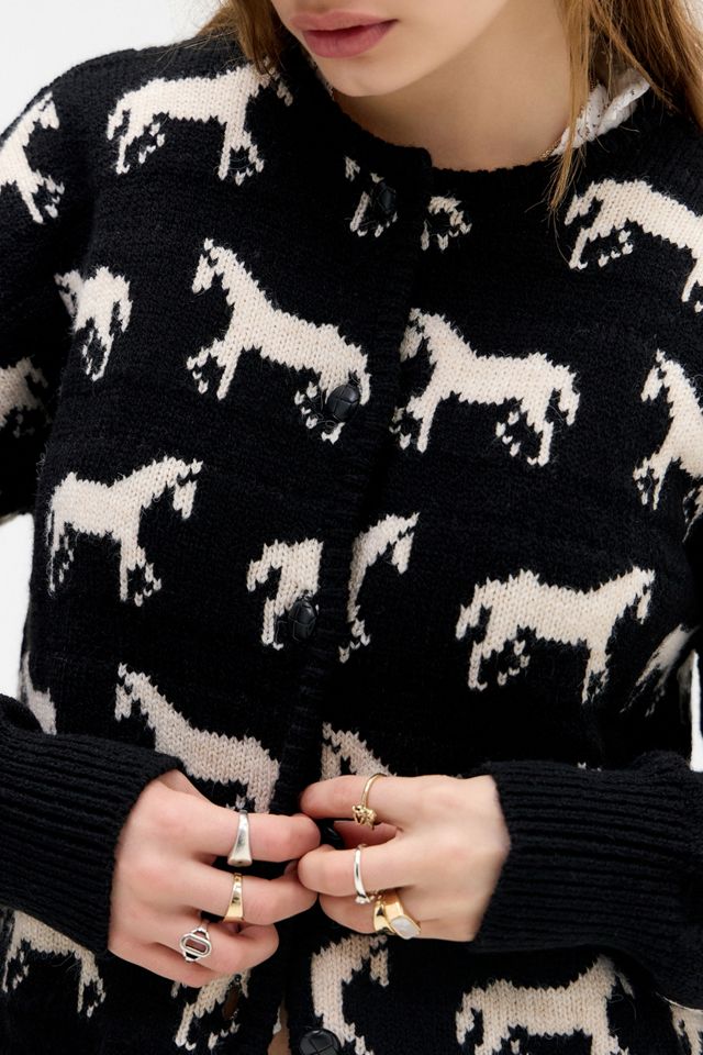 UO Horses Pattern Cardigan #1
