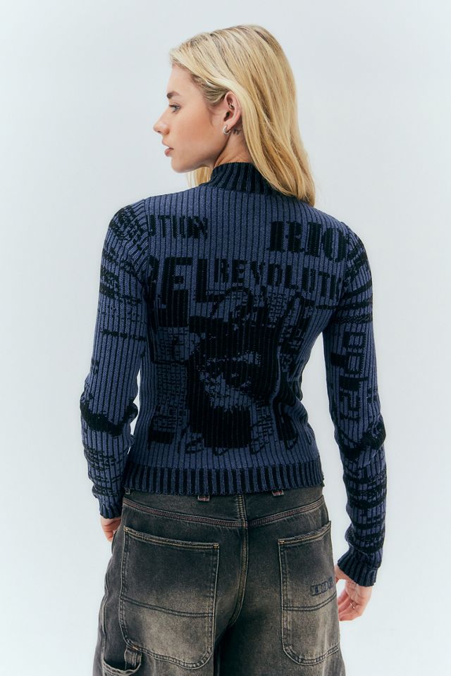 UO Grunge Jacquard Zip-Through Track Jacket  #3