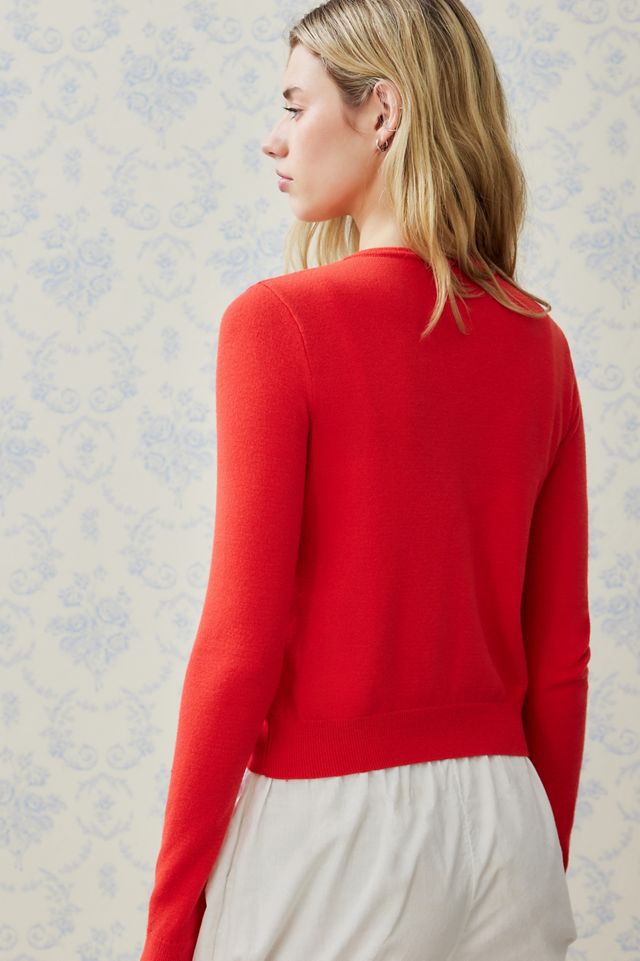 UO Red Crew Cardigan #5