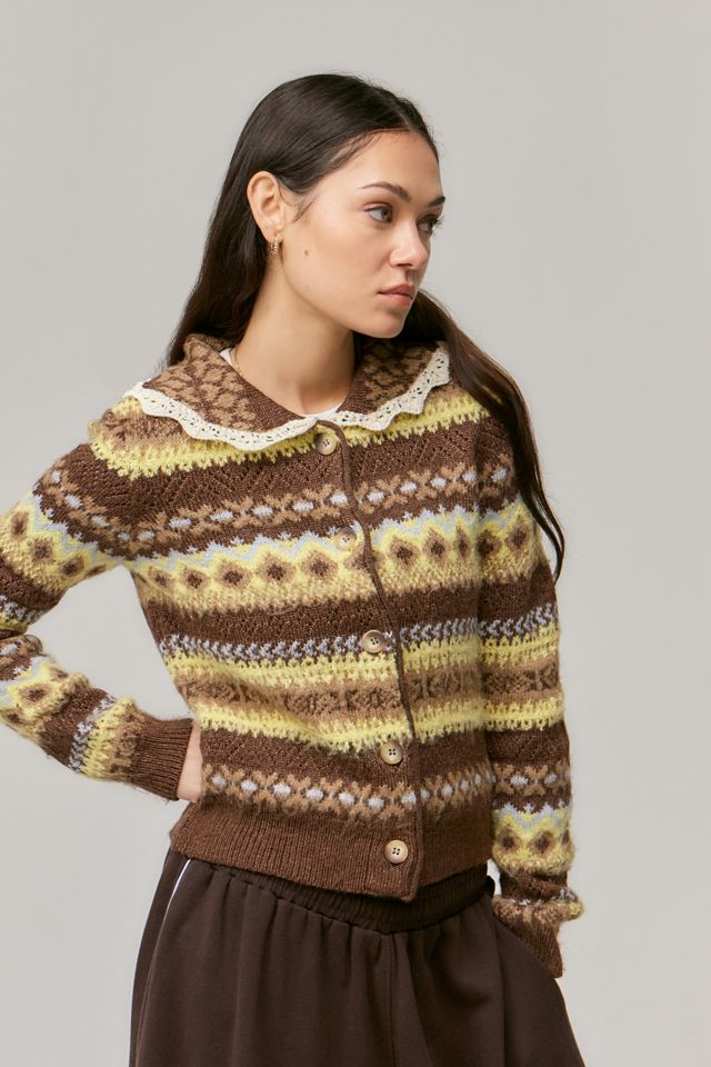 UO Sky Fairisle Lace Collar Cardigan #3