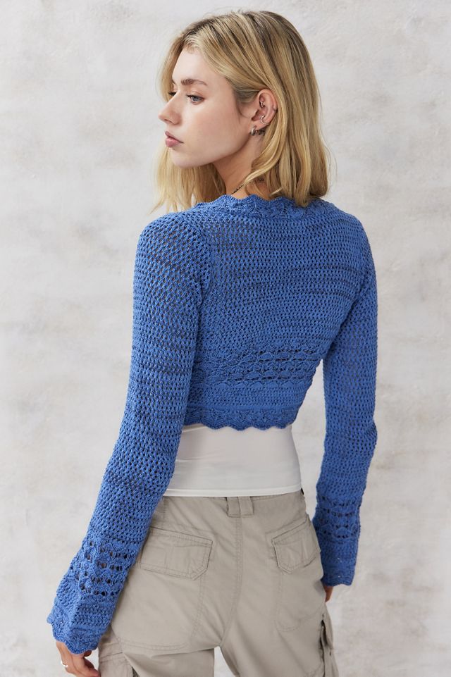 UO Tie-Front Pointelle Cardigan  #3