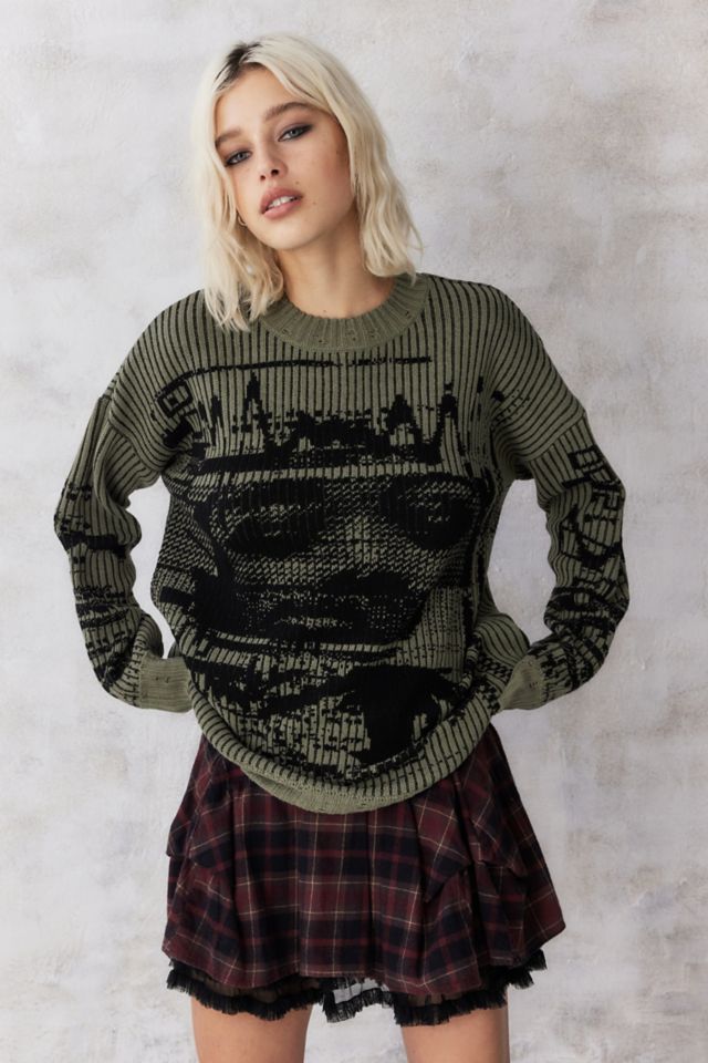 UO Grunge Jacquard Knit Jumper Urban Outfitters UK