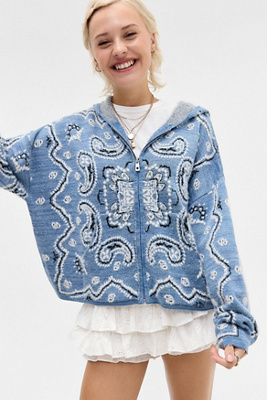 Bandana Festival Hoodie - XS at Urban Outfitters - BDG - Modalova
