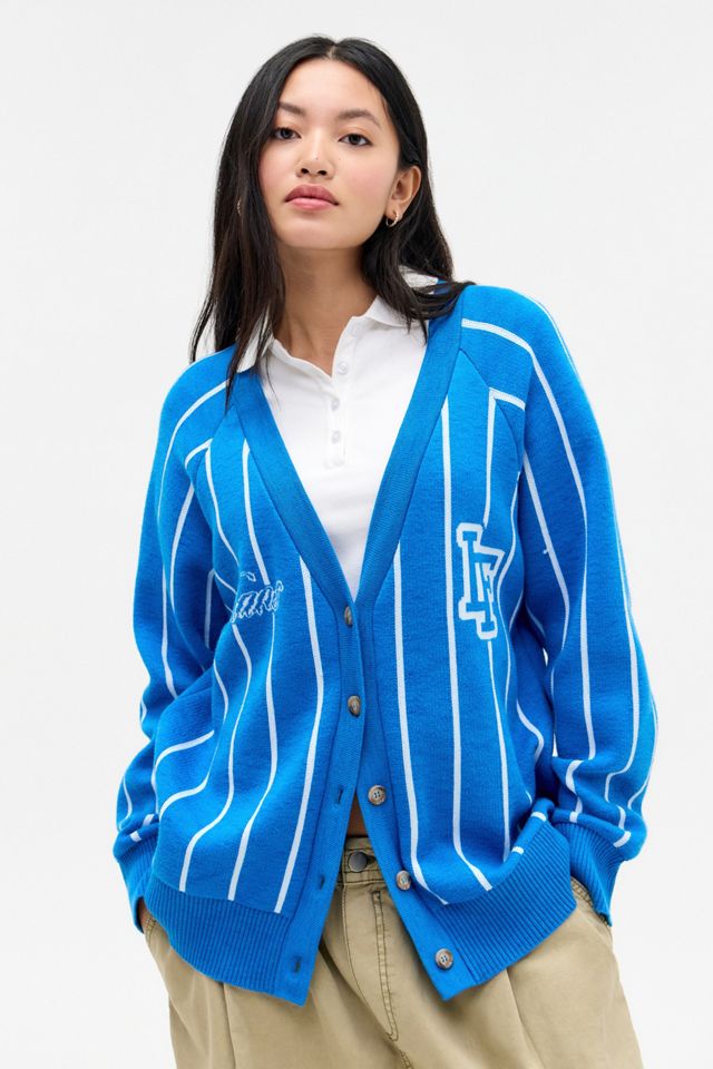 iets frans... Pinstripe Boyfriend Cardigan #1