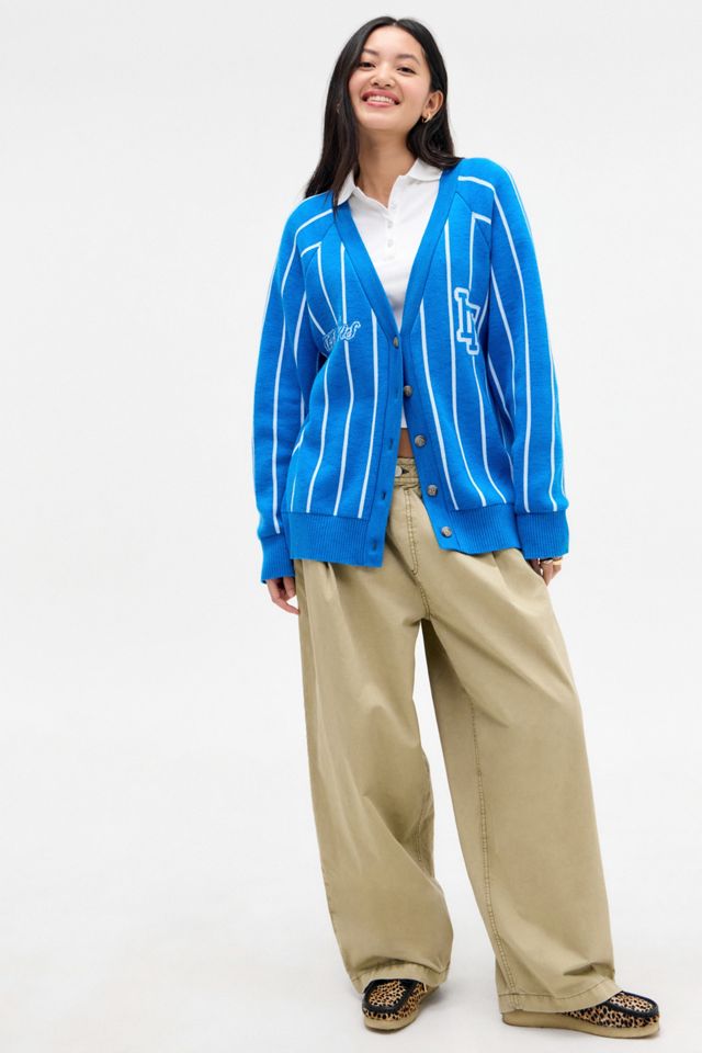 iets frans... Pinstripe Boyfriend Cardigan #2