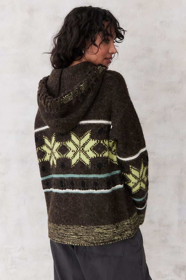 UO Nordic Fringed Zip-Up Knit Hoodie  #6