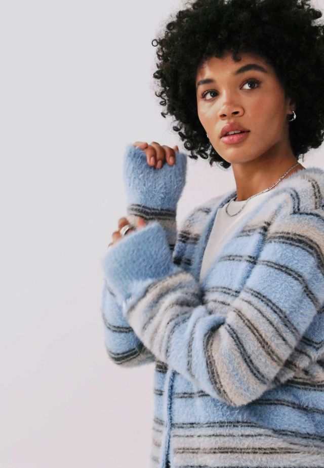 iets fransStripe Fluff Cardigan | Urban Outfitters UK