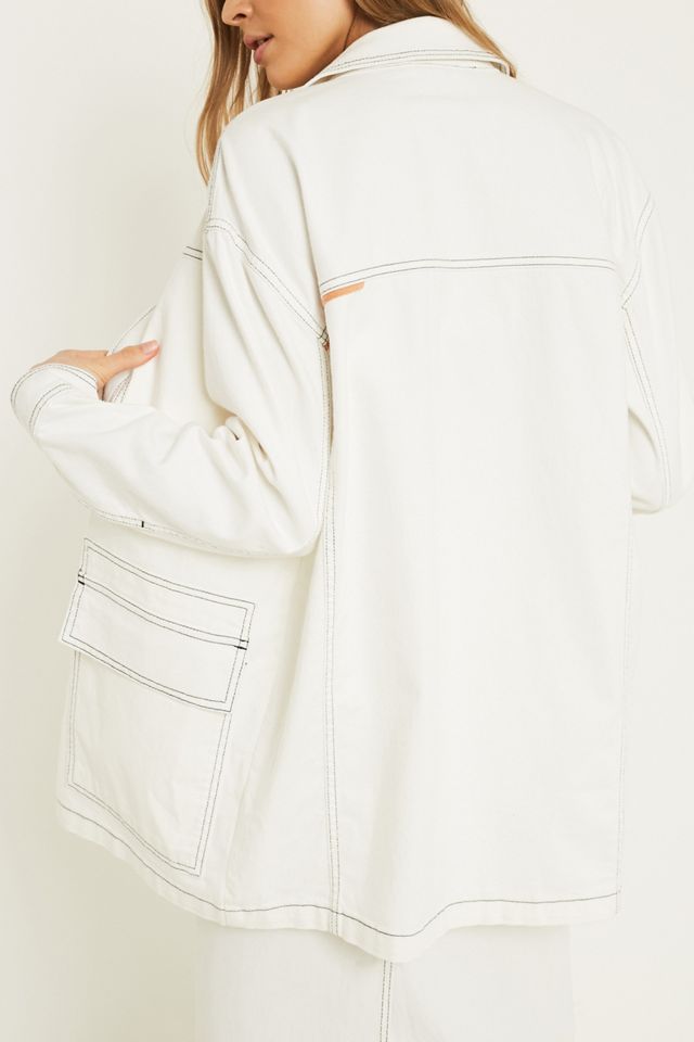 BDG White Contrast Stitch Workwear Jacket #4