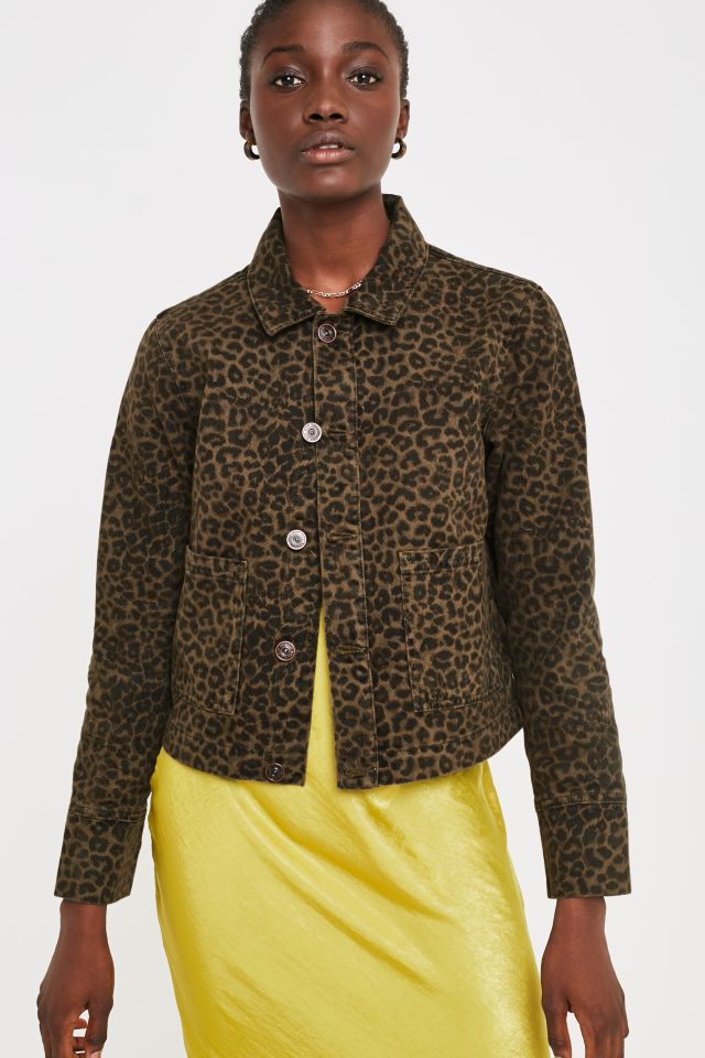 Leopard print clearance utility jacket