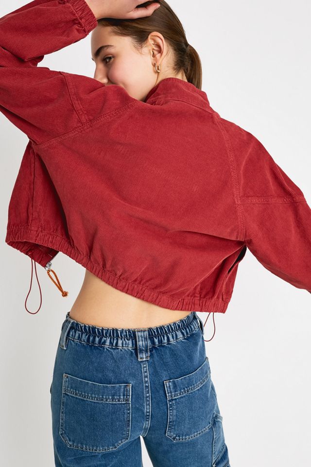 UO Red Blaze Cropped Corduroy Jacket #2
