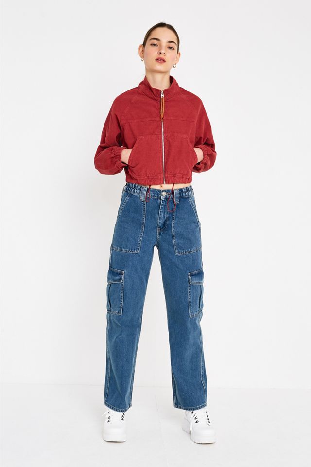 UO Red Blaze Cropped Corduroy Jacket #3