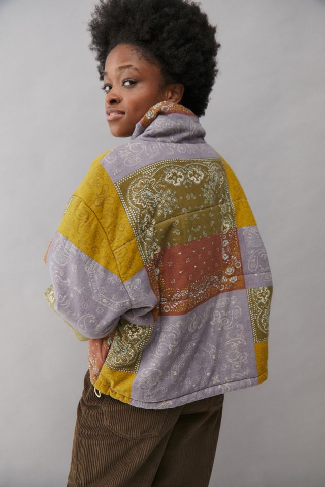 BDG Ash Patchwork Linen Puffer Jacket #1