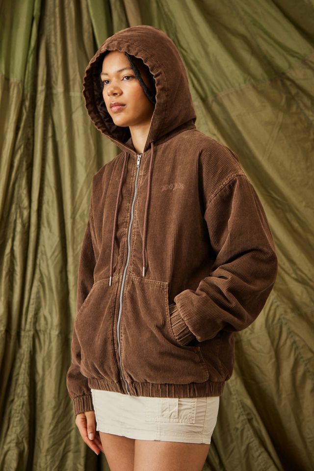 Corduroy jacket hooded sale