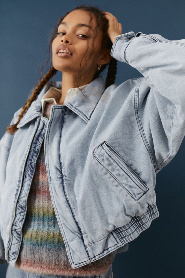BDG Kaitlyn Denim Bomber Jacket Urban Outfitters UK