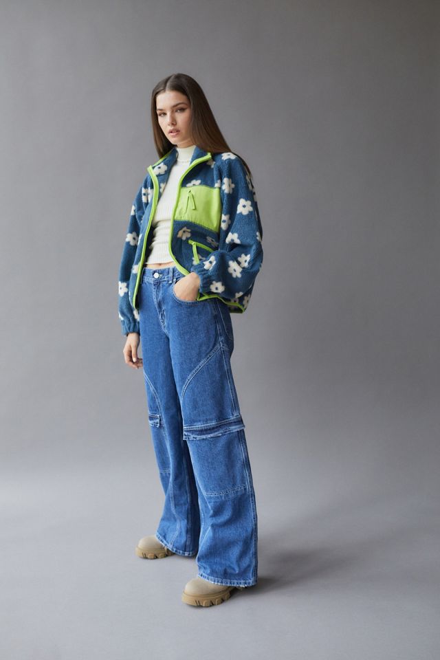 UO Stormi Flower Print Fleece Jacket #1