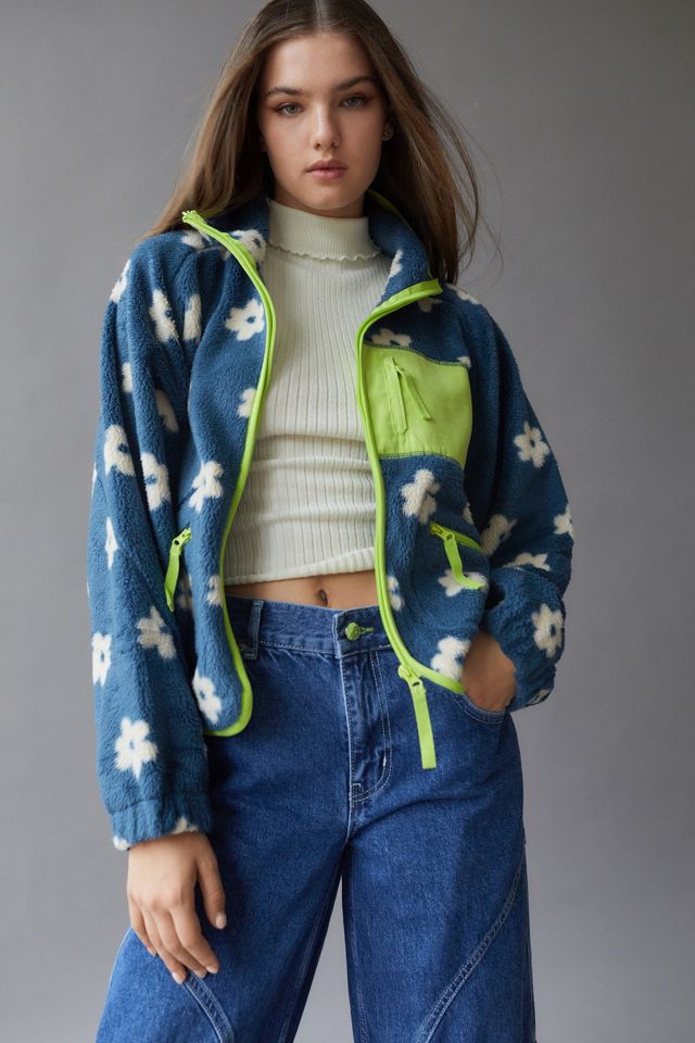 UO Stormi Flower Print Fleece Jacket #3