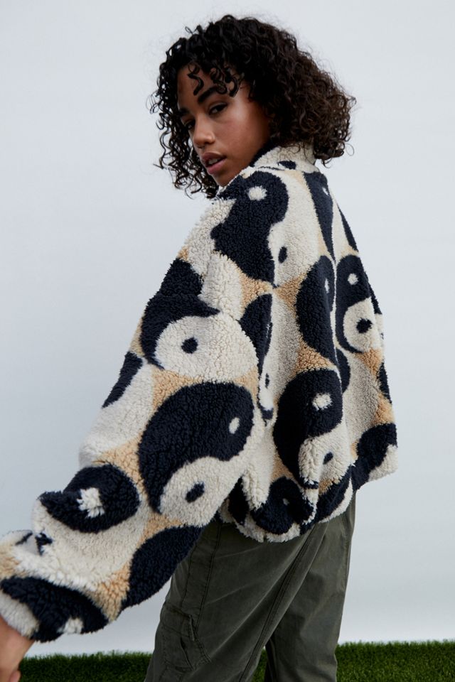 UO Brown Yin & Yang Fleece Jacket #2