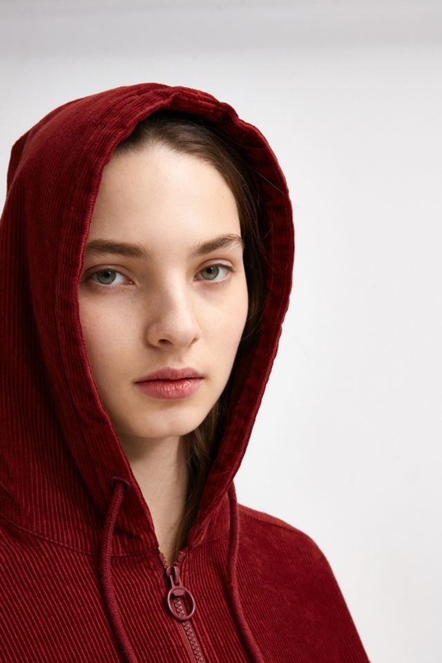 Urban Outfitters – Gekürzte Cordjacke in Rostrot mit Kapuze #2