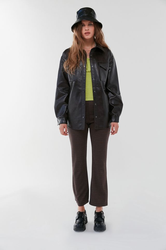UO Faux Leather Shirt Jacket #1
