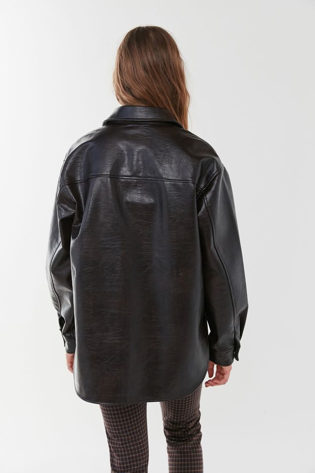 UO Faux Leather Shirt Jacket #2