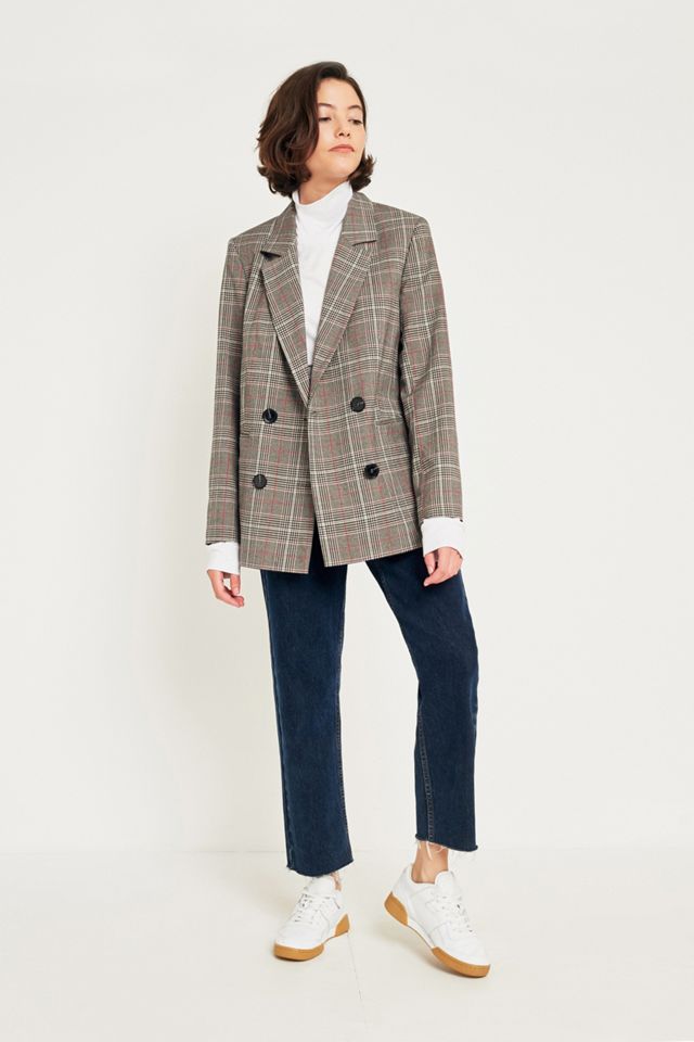 Light Before Dark Red Checked Double Breasted Blazer #1