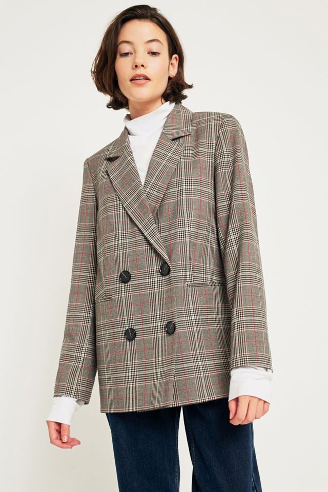Light Before Dark Red Checked Double Breasted Blazer #4