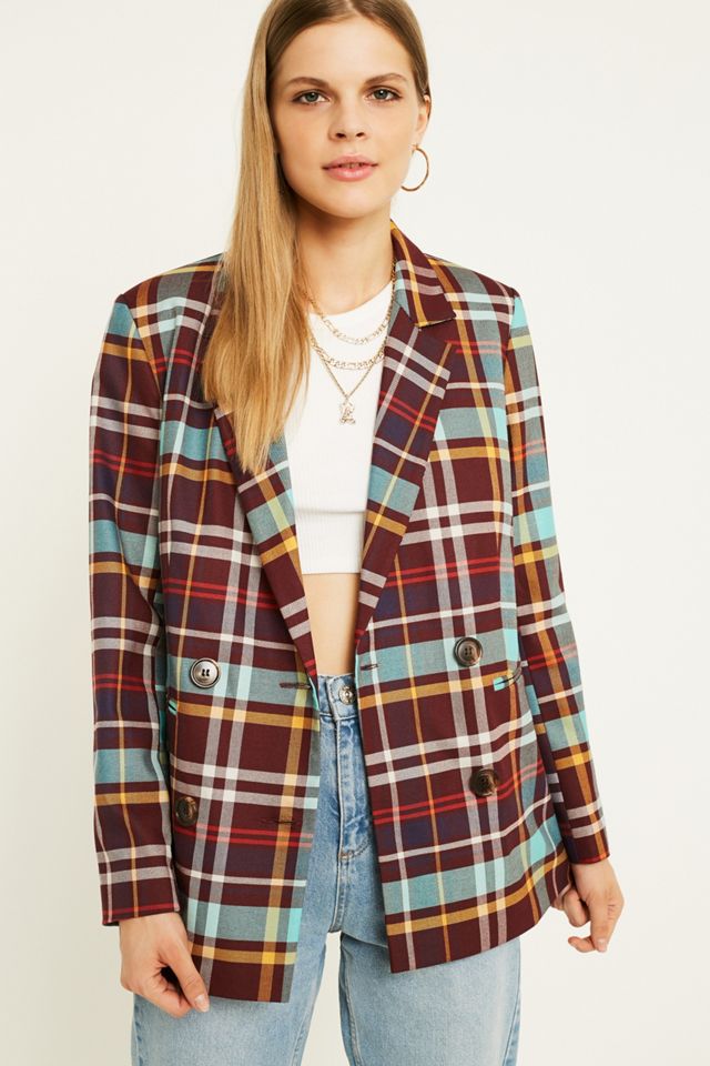 Urban Outfitters – Karierter Blazer in Kastanienbraun #5