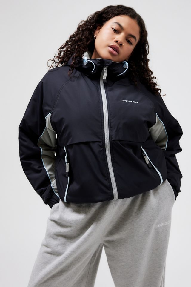 iets frans... Black Contrast Panel Hooded Shell Jacket  #6