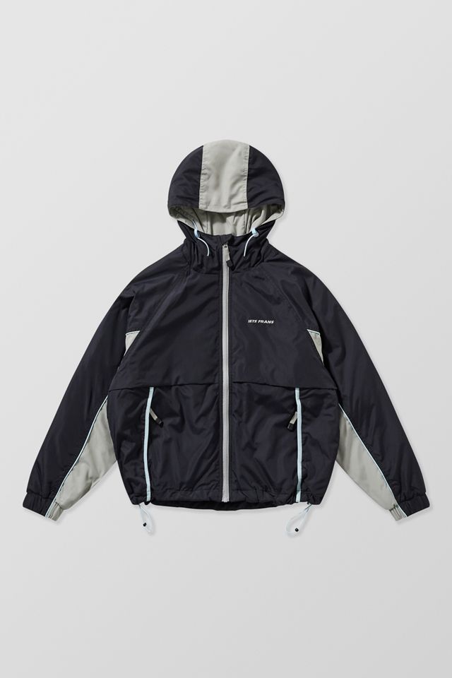 iets frans... Black Contrast Panel Hooded Shell Jacket  #7