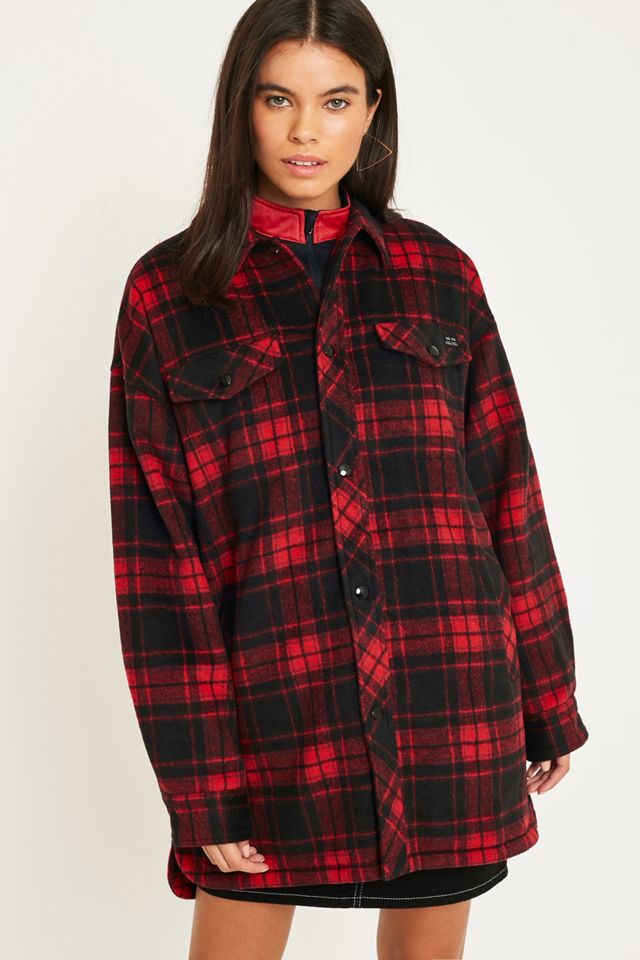 UO Red and Black Check Wool Overshirt #2