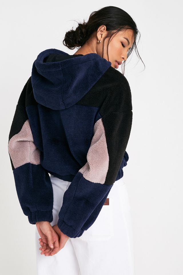 iets frans... Colourblock Fleece Cropped Jacket #3