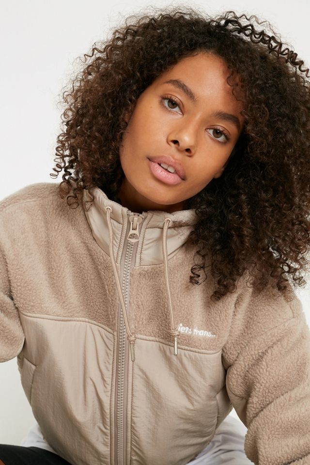 iets frans... Jacke in Creme aus Fleece- und Nylon-Mischgewebe #1