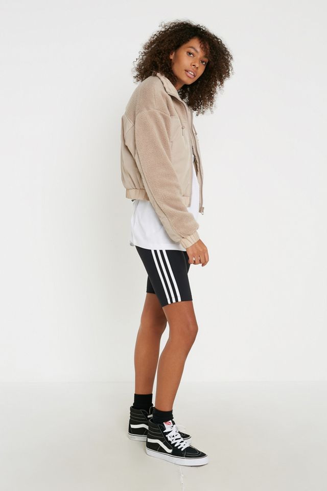 iets frans... Jacke in Creme aus Fleece- und Nylon-Mischgewebe #2
