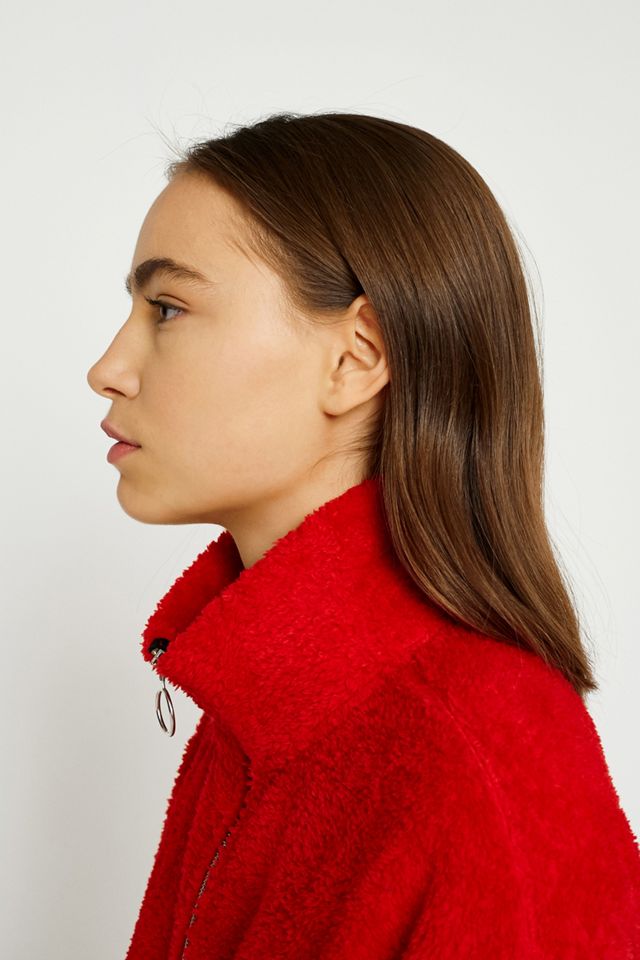 UO Red Fleece Zip-Up Jacket #3