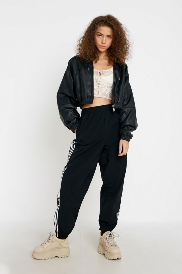 UO Faux Leather Hooded Crop Jacket #2