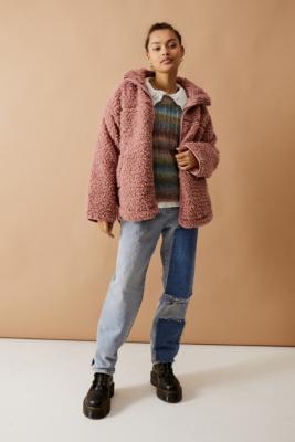 urban outfitters borg coat