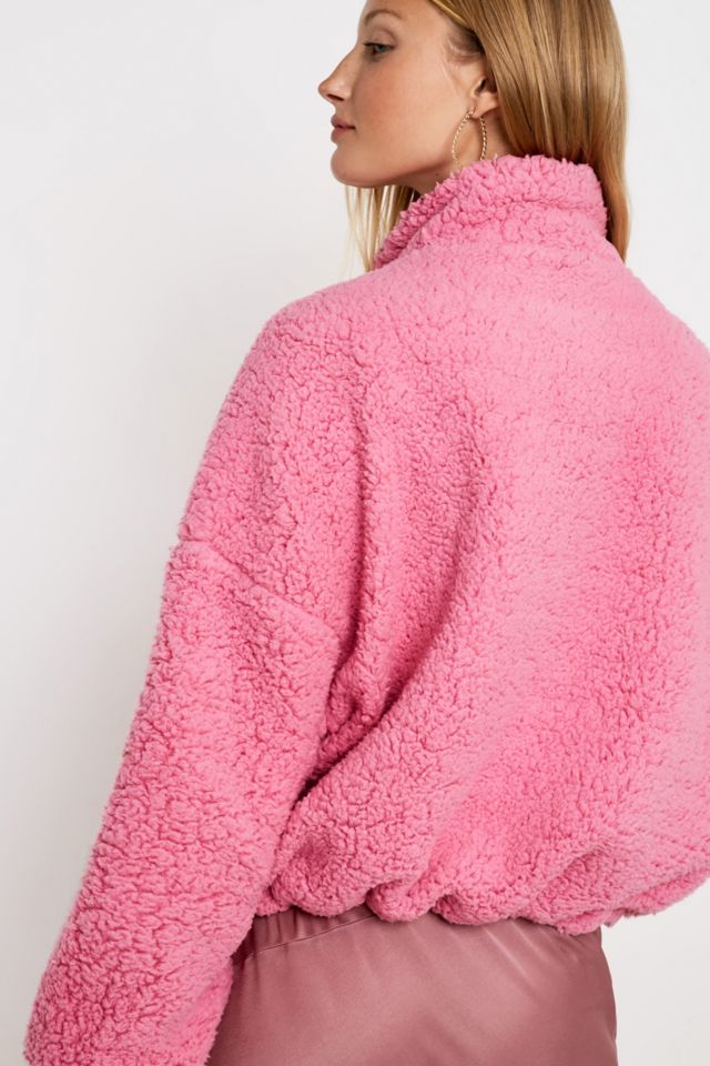 Urban outfitters willow outlet fuzzy drawstring teddy jacket