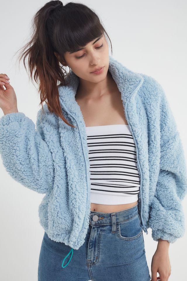 Teddy bear jacket clearance blue