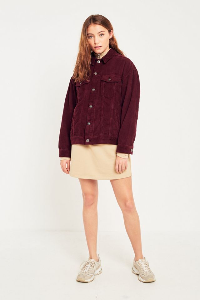 BDG Burgundy Corduroy Trucker Jacket #1