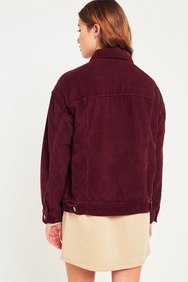 BDG Burgundy Corduroy Trucker Jacket #3
