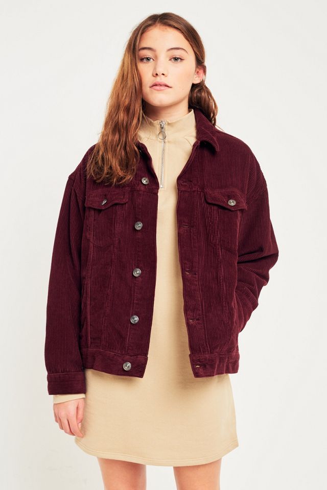 BDG Burgundy Corduroy Trucker Jacket #4