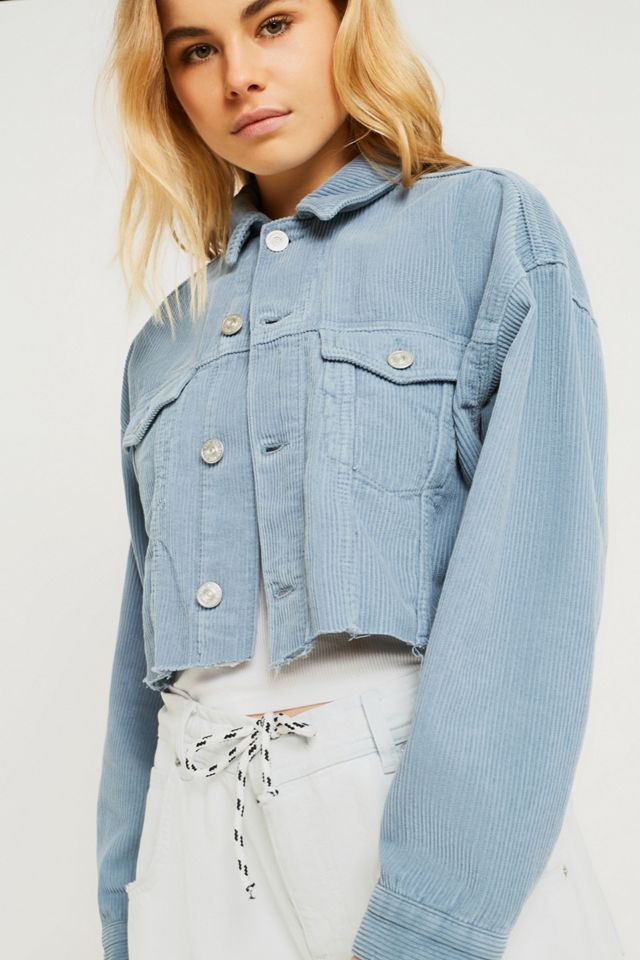 BDG Blue Cord Cropped Trucker Jacket #2