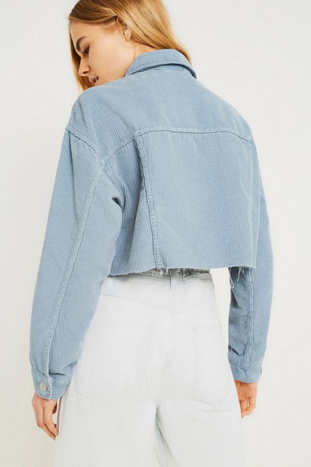 BDG Blue Cord Cropped Trucker Jacket #3
