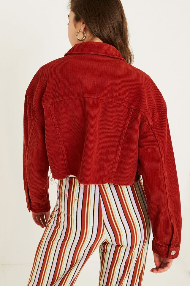 BDG Brick Corduroy Cropped Trucker Jacket #3