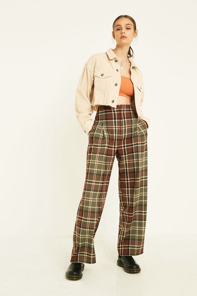 BDG Ecru Corduroy Cropped Trucker Jacket #1