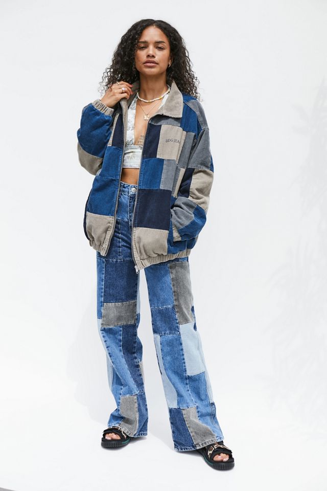 BDG - Veste Harrington en velours côtelé effet patchwork #2
